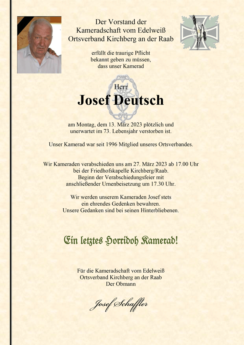 letztes Andenken